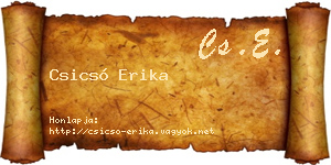 Csicsó Erika névjegykártya